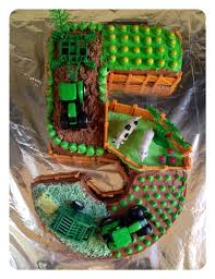 Number 5 Farm Kids Birthday Cake Yum Kidsparty Farmcake 5thbirthdaycake Farm Birthday Cakes 4th Birthday Cakes Tractor Birthday Cakes