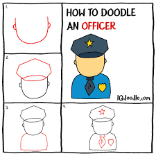 How To Doodle A Police Officer Iq Doodle School Doodles Easy Drawings For Kids Simple Doodles