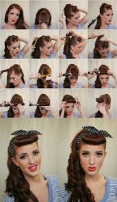 Hairspray, bobby pins, round brush, wax or smoothing cream, a bandana, and a curling iron. Bandana Hairstyles Top 10 Simple Ways Tutorials Top Inspired Retro Hairstyles Tutorial Rockabilly Hair Retro Hairstyles
