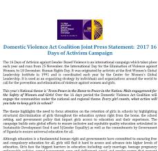 Domestic abuse, including violence, is a crime in the uk and is covered by various laws, including:domestic violence crime and victims act 2004children's act 1989family law act part ivdomestic violence and matrimonial proceedings act 1976the attitude towards domestic violence. Domestic Violence Act Coalition Joint Press Statement 2017 16 Days Of Activism Campaign Center For Domestic Violence Prevention