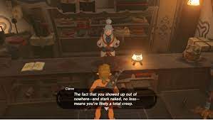 Characters react to a naked Link in 'Zelda: Breath of the Wild' | Mashable