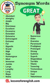 Synonym Words Great English Vocabulary Abundant Almighty Ample Big Enormous Excellent Excess English Vocabulary Words English Vocabulary Learn English Words