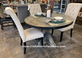 The anacortes oval dining table has a charming, reclaimed wood look. Bradley S Furniture Etc Utah Rustic Dining Table Sets