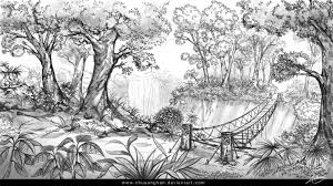 Dschungelskizze Von Chuaenghan Auf Deviantart Jungle Art Jungle Drawing Landscape Drawings