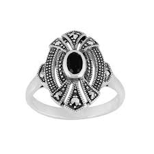 Cette bague en argent, évasée et avec des motifs ciselés a un look très sympa avec son côté rétro. Gemondo Bague Argent Sterling Onyx Noir Marcassite Noir Achat Vente Bague Anneau Cdiscount