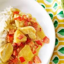 Popper Kokosnusshuhn Mit Ananas 1 2 Jahre Tag Rezepte Recipe In 2020 Coconut Chicken Stuffed Peppers Food Guide