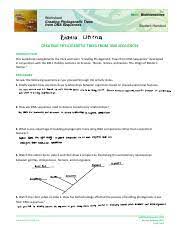 Phylogenetic Trees Click Learn Worksheet 1 Pdf Worksheet Creating Phylogenetic Trees From Dna Sequences Student Handout Bianca Llerena Creating Course Hero