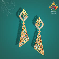 Outstanding Gold Jhumki Diamond Earrings Design Diamond Jewlery Bridal Jewellery Indian
