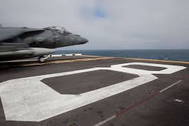 AV-8B Harrier pilot Capt. Aaron Brunner launches from