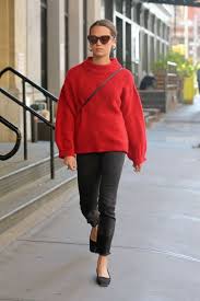 Alicia Vikander In Paige Black Denim Jeans With Sweater In New York City Alicia Vikander Casual Summer Outfits Alicia Vikander Style