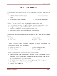 Soal uts sistem informasi akuntansi. Latihan Soal Uas Sia Pdf