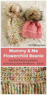 The Flower Child Beanie A Lightweight Crochet Hat For The Whole Family Crochet Hats Crochet Hat Sizing Crochet Beanie Pattern