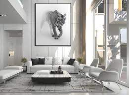 White Interior Wall Decoration Tiger Wall Art Tiger Wall Art Wall Decor Living Room Tiger Decor