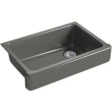 Our drainboard sinks are painstakingly crafted to replicate the sought after details that once only graced their cast iron. Kohler Whitehaven Farmhouse Apron Front Cast Iron 30 In Single Basin Kitchen Sink In Thunder Grey K 6486 58 The Home Depot