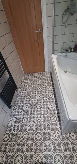 This Unique Victorian Style Vinyl Makes A Brings Character To This Monochrome Style Bathroom Pictured Lifestyl Bathroom Styling Vinyl Flooring Vinyl Colors