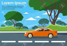 More animated moving automobiles, cars, and transportation vehicle clip art images. Car Drive Road Landscape Flat Vector Illustration Royalty Free Cliparts Vectors And Stock Illustration Image 43916995