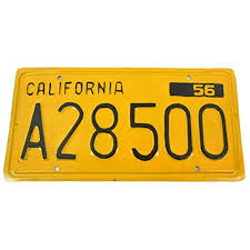 Black And Yellow California License Plate California Cal Car License Plate 1956 Black And Yellow Distressed Vintage Style Single For More Information Visit Image California License Vintage Decorative Accessories