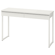 First, it's wide in function: Besta Burs Desk High Gloss White 120x40 Cm Ikea