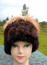 Original womens winter hat made of mink. handmade. fashion hat.natural  fur.mink