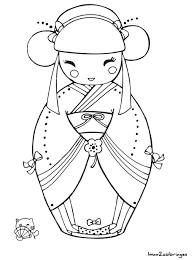 coloriage de poupee japonaise kokeshi numero 1 a imprimer broderie liste des pages soulagement du stress