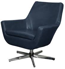 Zelda Pu Swivel Chair Chrome Steel Legs In Vintage Blue Npd Chair Blue Chairs Living Room Accent Chairs