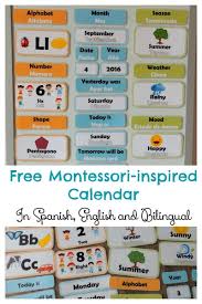 Free Hands On Bilingual Calendar For Children English
