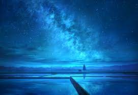 Red and white glowing neon lines abstract blue light anime fast speed lines motion on dark background. 27 Calm Anime Wallpapers Wallpaper Anime Landscape Blue Sky Stars Night Download Set Of High Quality Anime Wallpaper Anime Scenery Anime Scenery Wallpaper