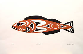 Ling Cod Limited Edition Serigraph Print By Ed Joe Coast Salish Measuring 13 X 20 Inches First Nations Art Art Haida Art Native Art