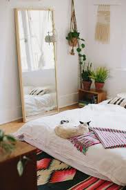Floor Mirror And Plants Bed On Floor Home Decor Bedroom Bedroom Decor Home Decor