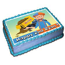 Vivicraft happy birthday cake topper for blippi cake decoration, glitter birthday cake topper for girls boys blippi theme party, happy birthday blue and orange cake topper for kids birthday decor (6.7''x4.64'') 5.0 out of 5 stars 5. Amazon Com Blippi Cake Toppers 1 4 8 5 X 11 5 Inches Birthday Cake Topper Toys Games