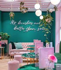 Dreamy Colour Palette In Spectrum Collections Cafe In London Mydarlinglondres Salon Interior Design Stylish Office Space Chic Office Space