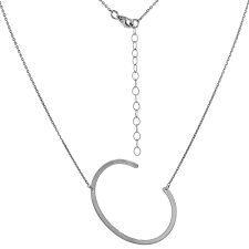 Sabrina Silver 1 1 2 Inch Sterling Silver Sideways Initial C Necklace For Women Block Letter Rhodium Finish 18 20 Inch