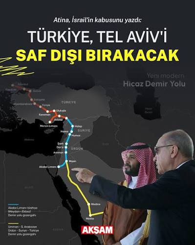📌Türkiye ile Suudi Arabistan'ın imzaladığı Türkiye-Suriye-Ürdün ve Suudi  Arabistan'ı kapsayan demir yolu hattı projesi bölge ülkelerinde ses  getirmeye devam ediyor. Türk-Suudi projesiyle İsrail ile Hindistan'ın IMEC  projesinin önemini yitireceğini ...