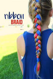 4 strand braid hair with ribbon. Pin On Red White And Blue Crap