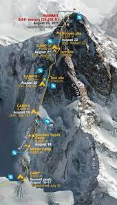 K2 Climb Map Climbing Everest Extreme Adventure Mountaineering