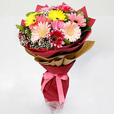 Download flower bouquet images and photos. Gift 10 Gerbera Flowers Bouquet Ferns N Petals