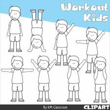 Black And White Kids Exercise Clipart Workout Kids 1 Clip Art By Km Classroom Teachers Pay Teachers In 2020 Clip Art Kids Clipart Kids