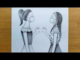 Best friends drawing pencil name : Pin On Mejores Amigas Dibujo