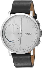 Amazon Com Skagen Men S Hagen Connected Quartz Stainless Steel And Leather Casual Watch Color Black Model Skt1101 Watch Goruntuler Ile Kapsul Gardirop Gardirop Kapsul
