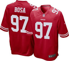 And according to the nflpa, he's the top 49er in jersey sales, and 24th in the league. Nike Men S San Francisco 49ers Nick Bosa 97 Red Game Jersey Dick S Sporting Goods