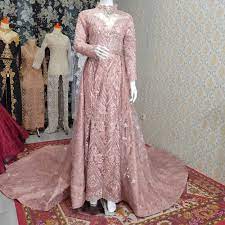 Untuk acara akad nikah biasanya adat jawa yang paling sering menggunakan jenis model pakaian ini. Jual Kebaya Pengantin Akad Nikah Full Payet Ijab Kabul Brokat 2 Dusty Pink Kab Tangerang Gaunpengantintop Tokopedia