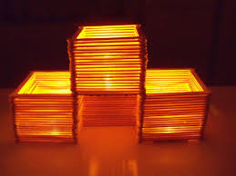 Candle Holder I Made From Popsicle Sticks Candle Holders Popsicle Sticks Crafts