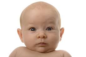 Newborn looking sad stock photo. Image of person, eyes