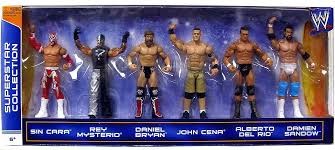 WWE Wrestling Sin Cara, Mysterio, Bryan, Cena, Del Rio Sandow Exclusive  Action Figure 6-Pack Mattel Toys