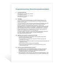 Vertragsmuster von horak rechtsanwälte www.bwlh.de . Muster Kooperationsvertrag Akquisitionszusammenarbeit