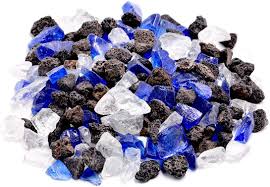 Colored lava rocks for fire pit. Amazon Com Skyflame 10 Pound Blended Recycled Fire Glass And Lava Rock For Fire Pit Fireplace Landscaping Ice Clear Cobalt Blue Black Lava Rock Patio Lawn Garden