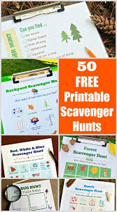 A treasure hunt (sometimes called a scavenger hunt) involves a series of clues hidden in various places. 50 Free Printable Scavenger Hunts For Kids Edventures With Kids