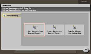 This tutorial is about konica minolta bizhub mfd, we show you how to enable 'scan to external memory' (usb stick) and how to. Print A File From A Usb Memory Device