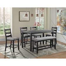 Unlike traditional dining sets, counter height sets are taller. Elements Martin 6 Piece Counter Height Dining Set With Bench Royal Furniture Pub Table And Stool Sets