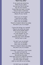 Guns N Roses Don T You Cry Roses Lyrics Unforgettable Song Pop Rock Songs